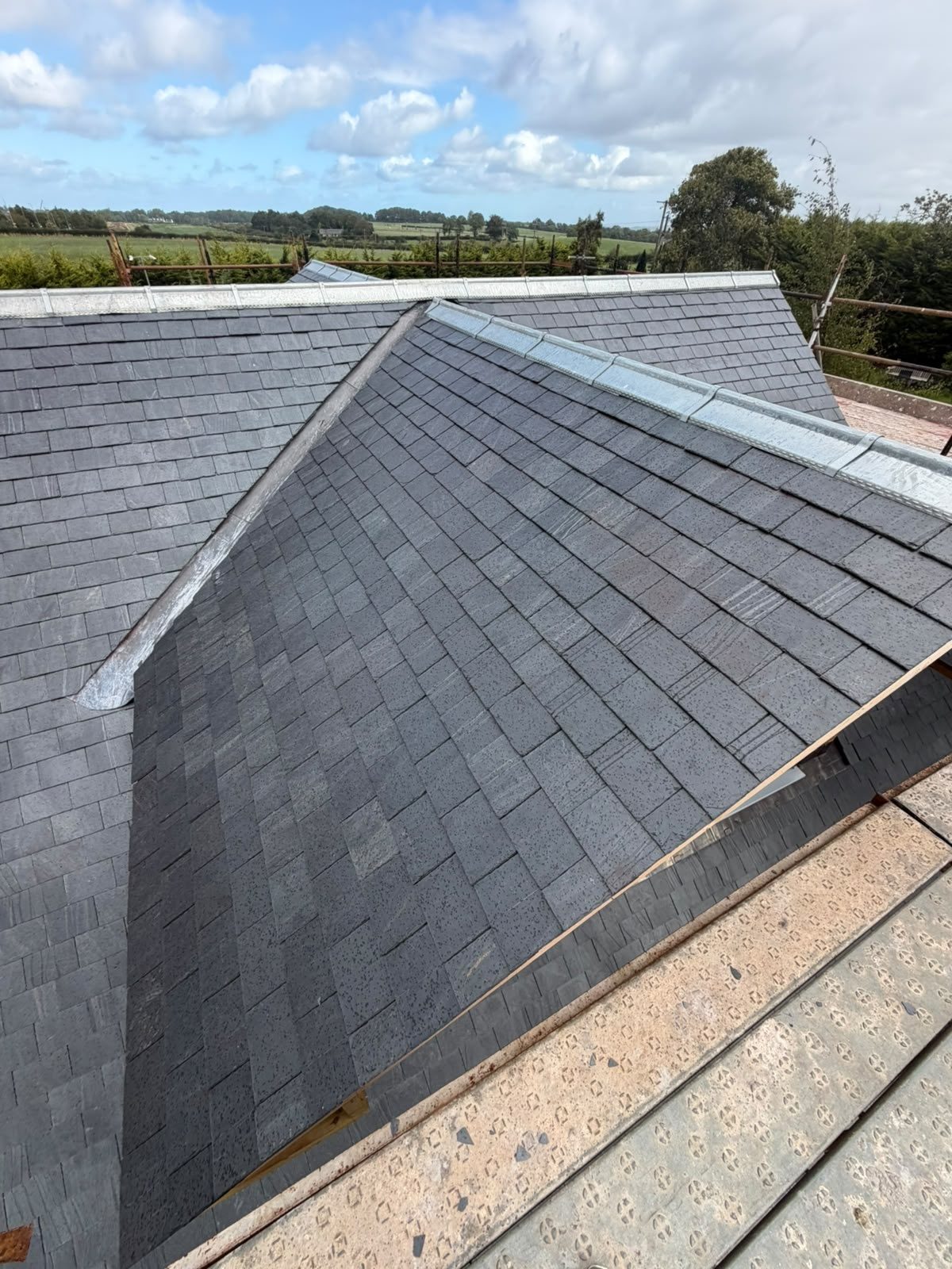 Newly slated roof with lead valley and ridge, Edinburgh
