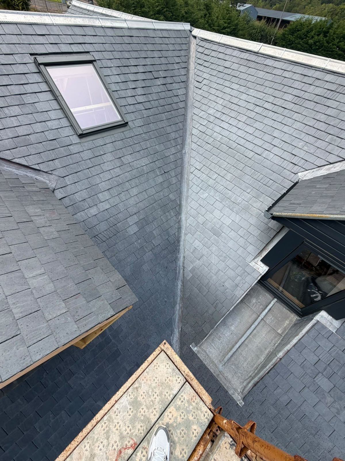 Slate roof with valleys, dormer and Velux window, Edinburgh