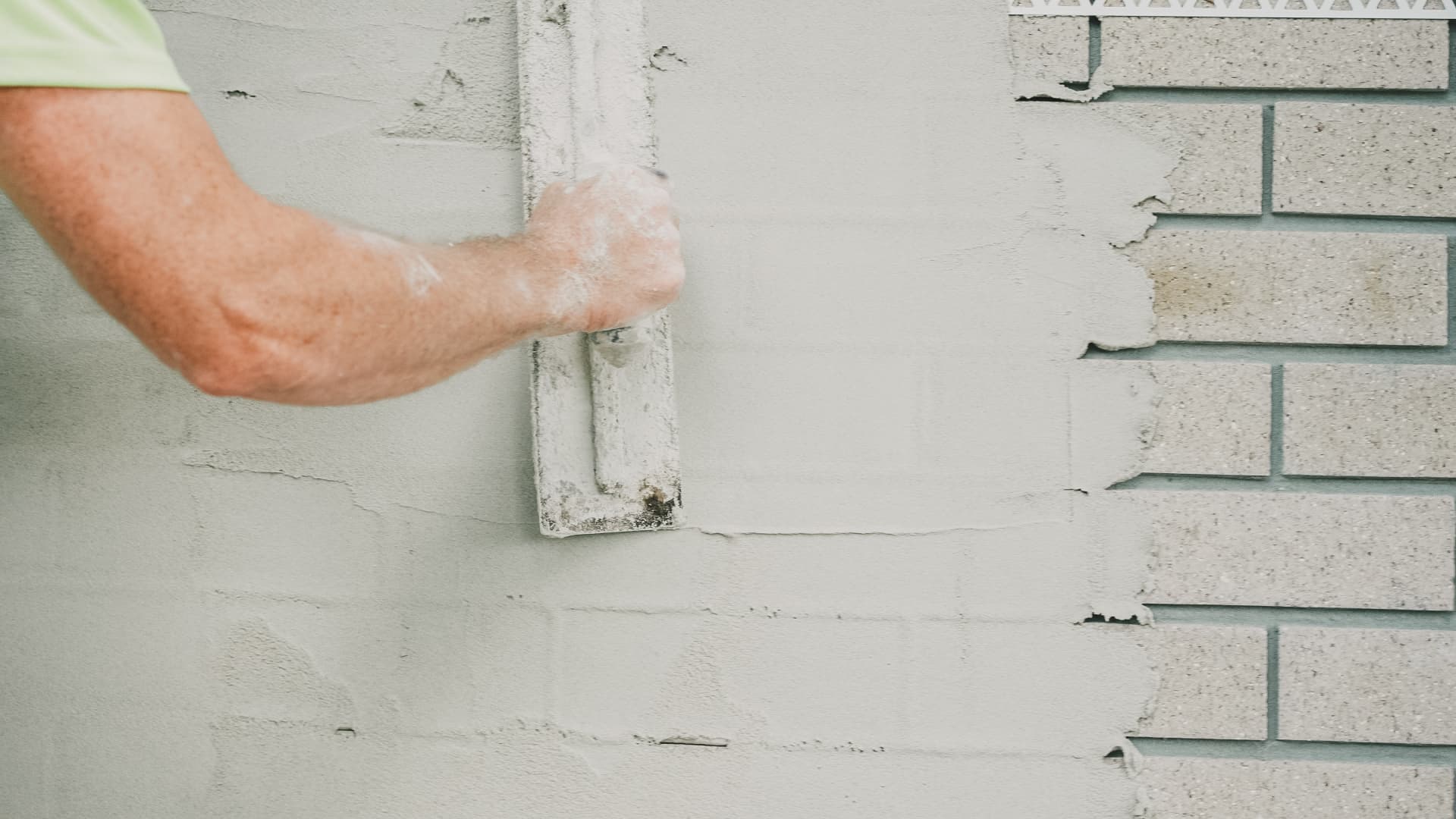 Rendering work on a house wall, Edinburgh