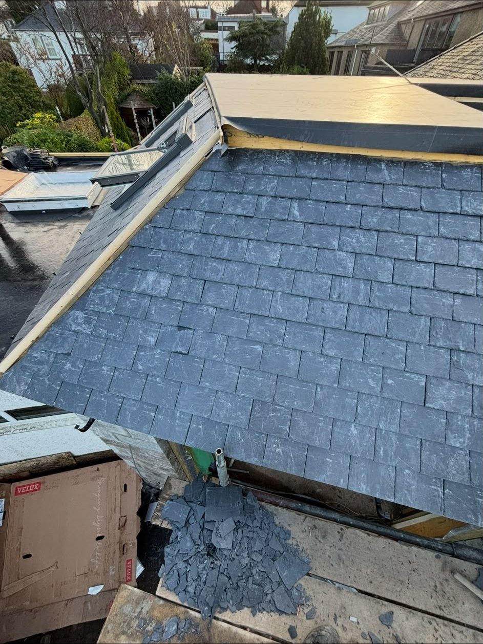 New slate roof on an extension, Edinburgh